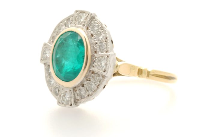 Edwardian Style Emerald and Diamond Ring