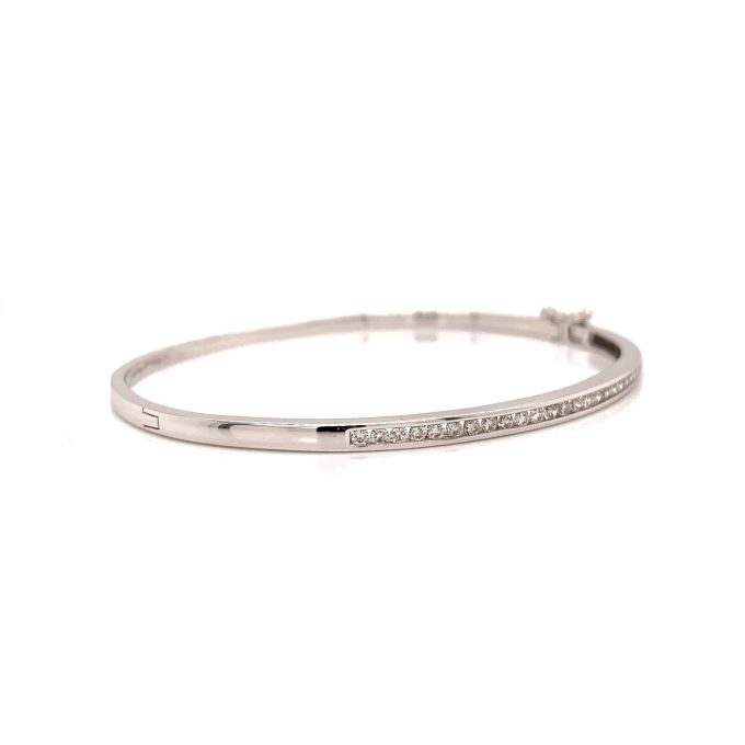 White Gold Channel Set Diamond Bangle