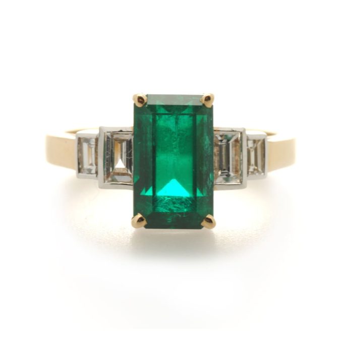 Emerald and Diamond Dress Ring