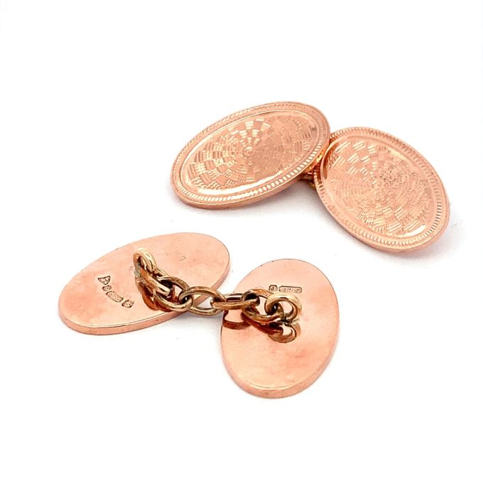Rose Gold Oval Cufflinks