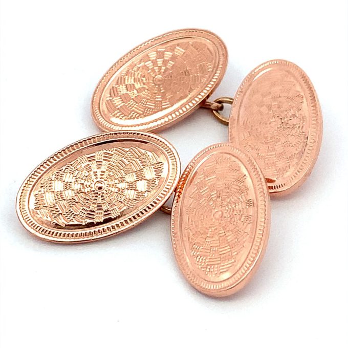 Rose Gold Oval Cufflinks