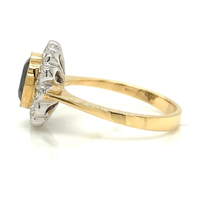 2.10ct Sapphire and Diamond Cluster Ring