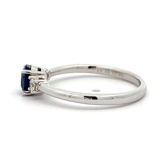 0.63ct Sapphire and Diamond Trilogy Ring