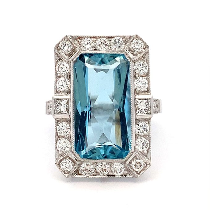 5.58ct Aquamarine and Diamond Dress Ring