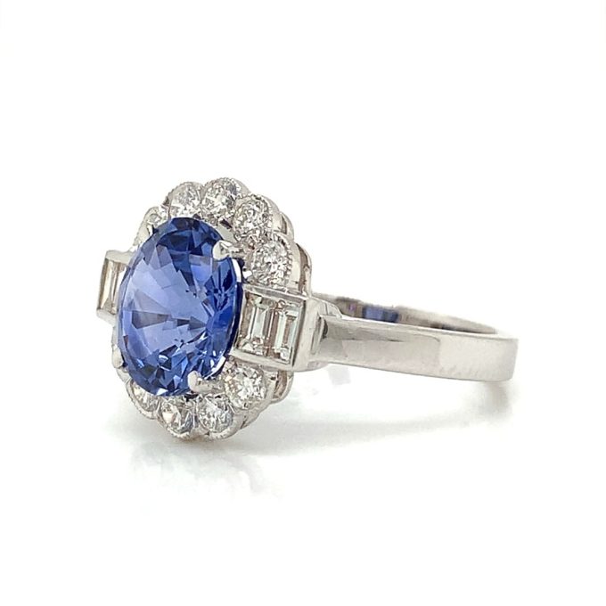 Sapphire and Diamond Period Style Ring