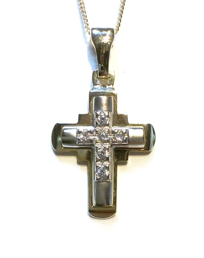 Diamond Layered Cross Necklace