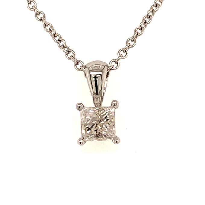 Princess Cut Diamond Pendant 0.38 Carat