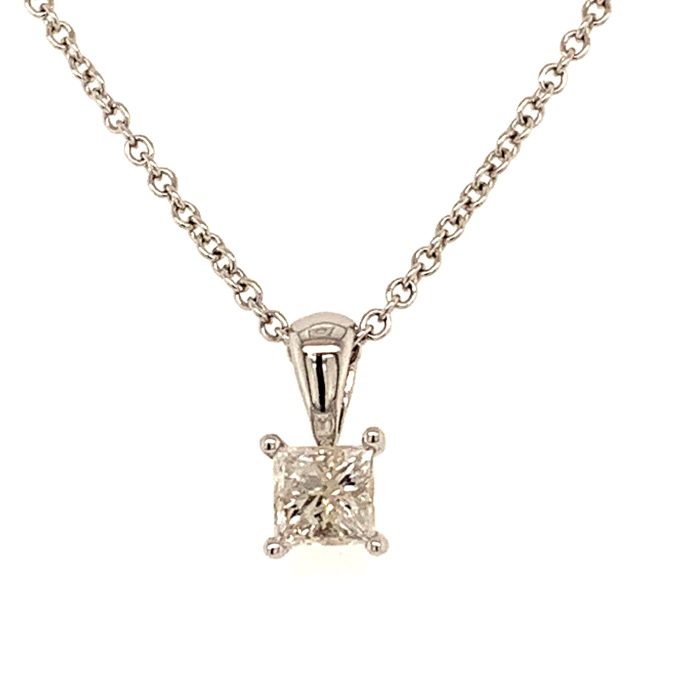 Princess Cut Diamond Pendant 0.38 Carat