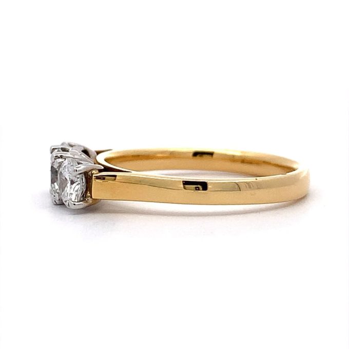 1.00 Carat Diamond Trilogy Yellow Gold Ring