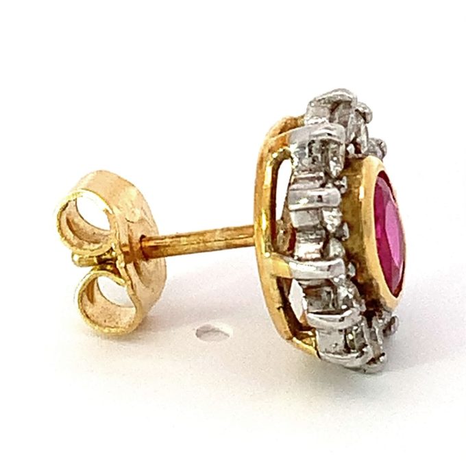 Ruby and Diamond Stud Earrings