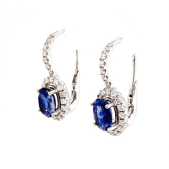 Ceylon Blue Sapphire & Diamond Earrings