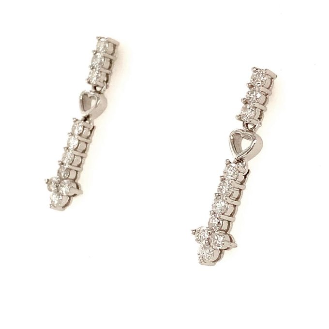 White Gold Diamond Drop Earrings