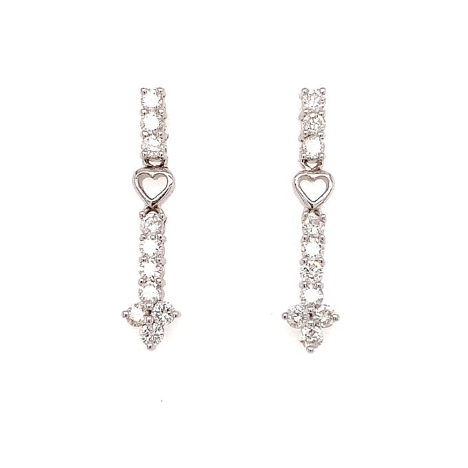 White Gold Diamond Drop Earrings