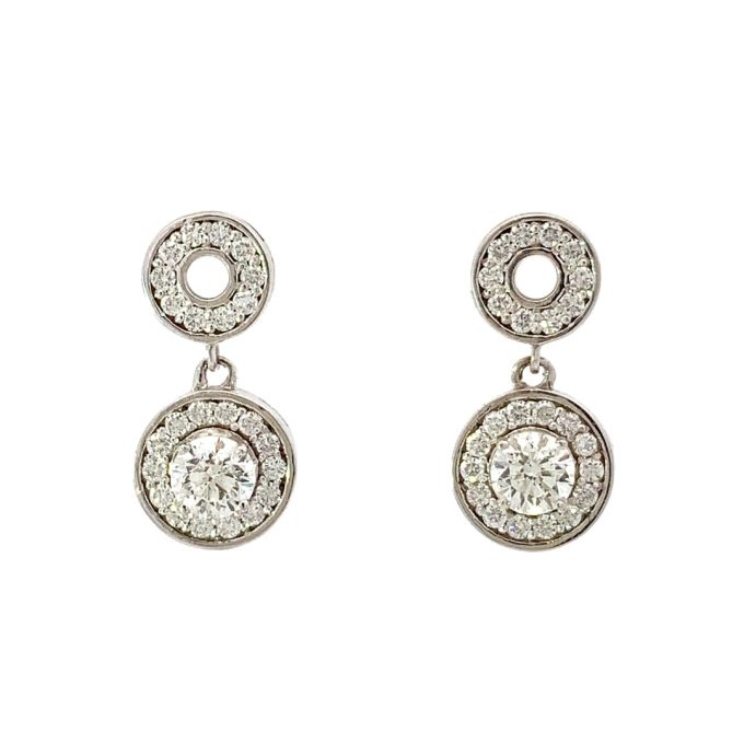 Halo Diamond Drop Earrings