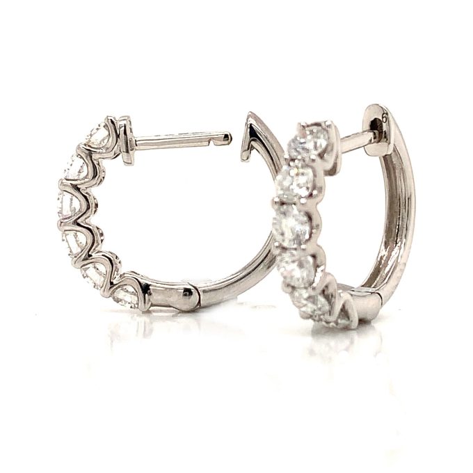 1.00 Carat Diamond Huggie Earrings