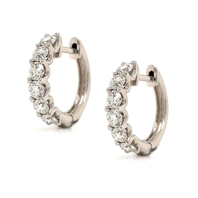 1.00 Carat Diamond Huggie Earrings