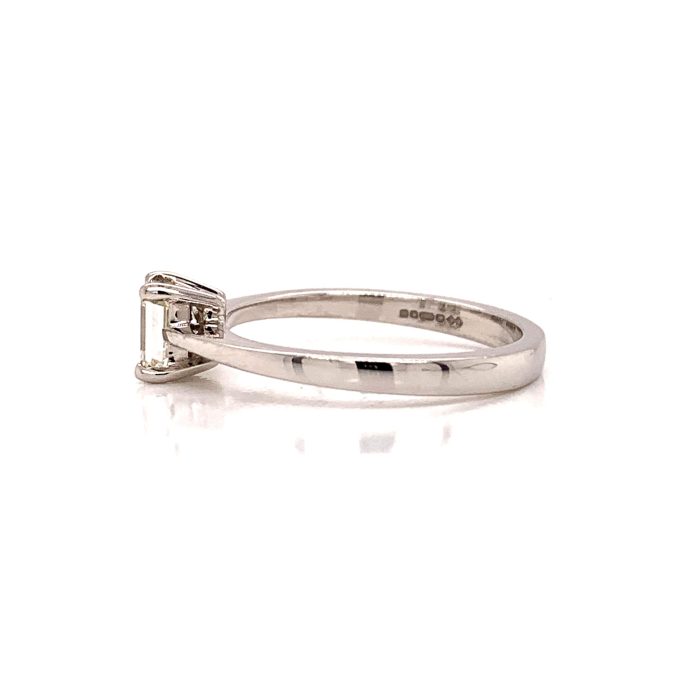 White Gold Emerald Cut Diamond Ring