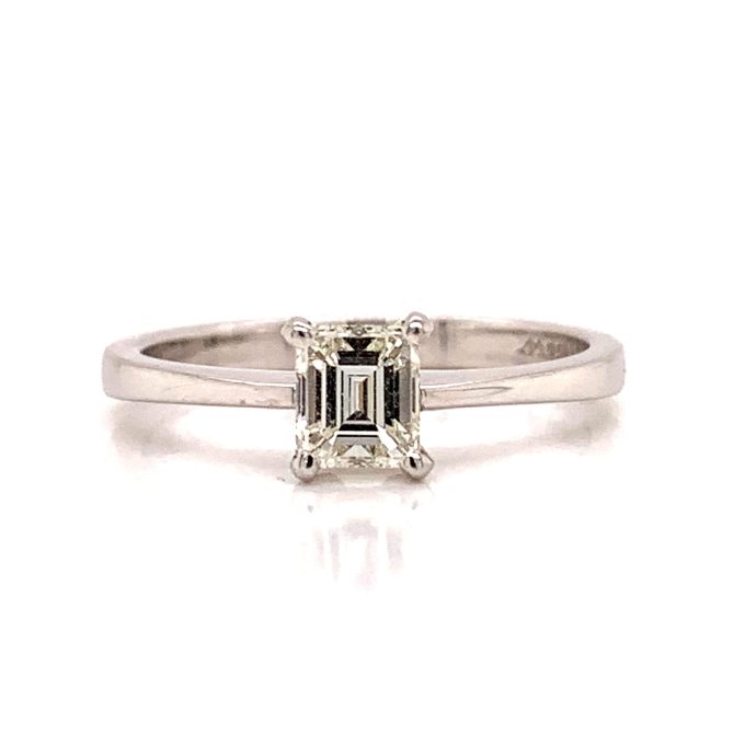 White Gold Emerald Cut Diamond Ring