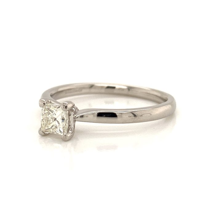 Half Carat Princess Cut Diamond Ring in Platinum