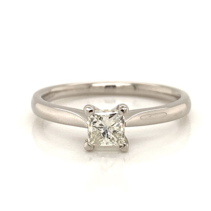 Half Carat Princess Cut Diamond Ring in Platinum