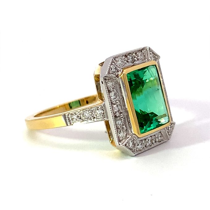 Russian Emerald & Diamond Ring