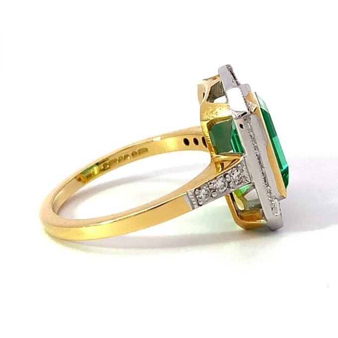 Russian Emerald & Diamond Ring