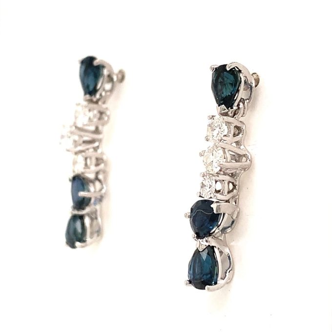 Sapphire and Diamond Drop Earrings
