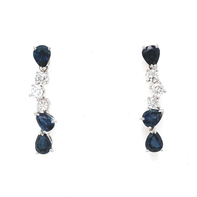 Sapphire and Diamond Drop Earrings