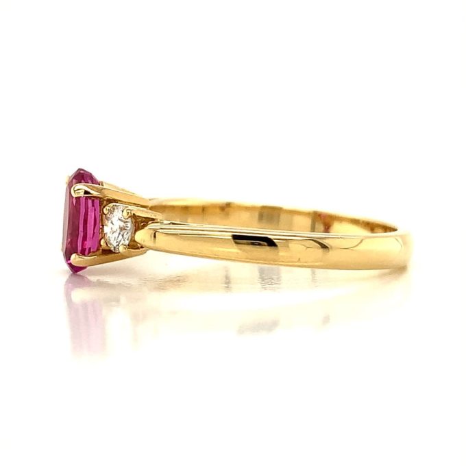 Natural Pink Sapphire & Diamond Ring