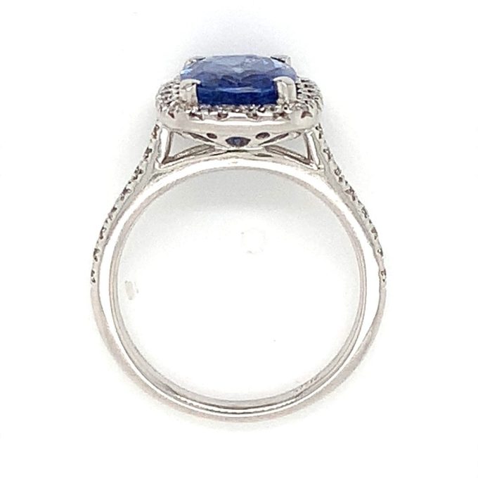 3.11ct Sapphire and Diamond Pave Dress Ring