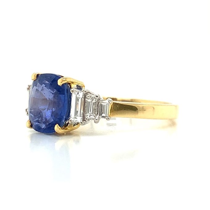 Art Deco Style Sapphire and Diamond Ring
