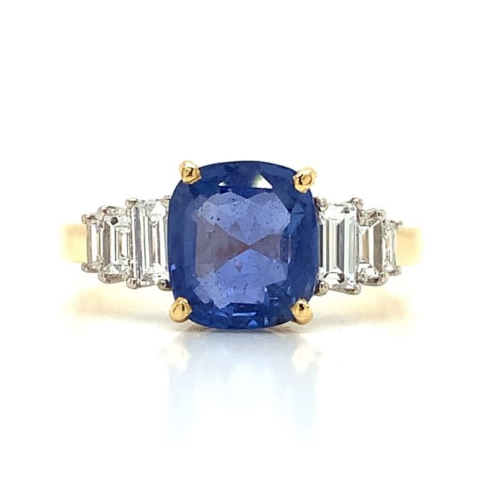Art Deco Style Sapphire and Diamond Ring