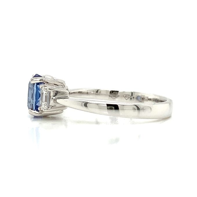 Sapphire and Diamond Three Stone Ring