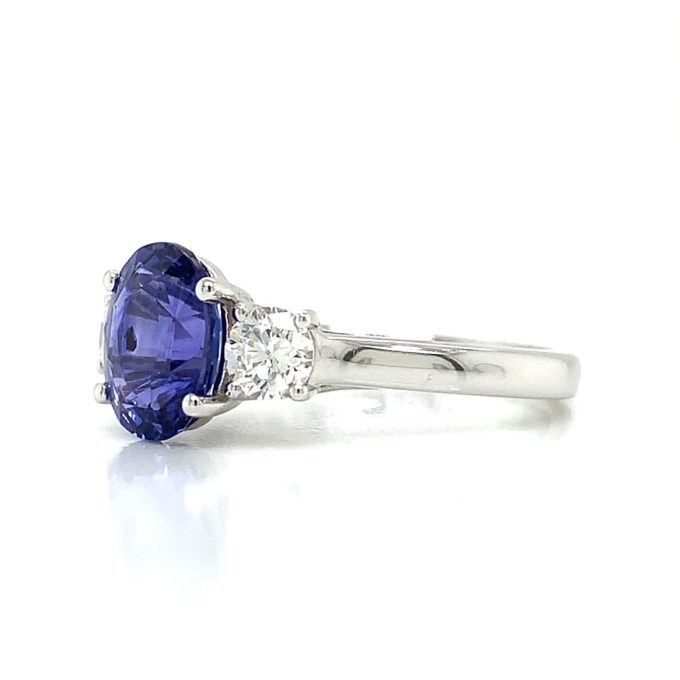 Platinum Sapphire and Diamond Trilogy Ring