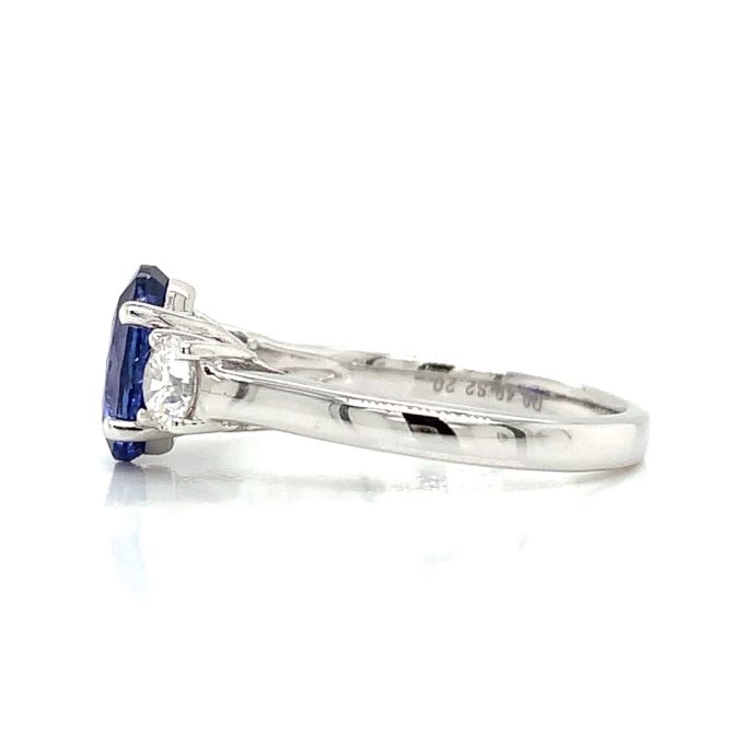 Platinum Sapphire and Diamond Trilogy Ring