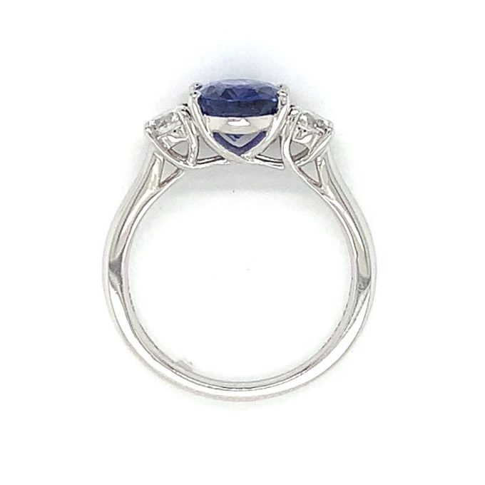 Platinum Sapphire and Diamond Trilogy Ring