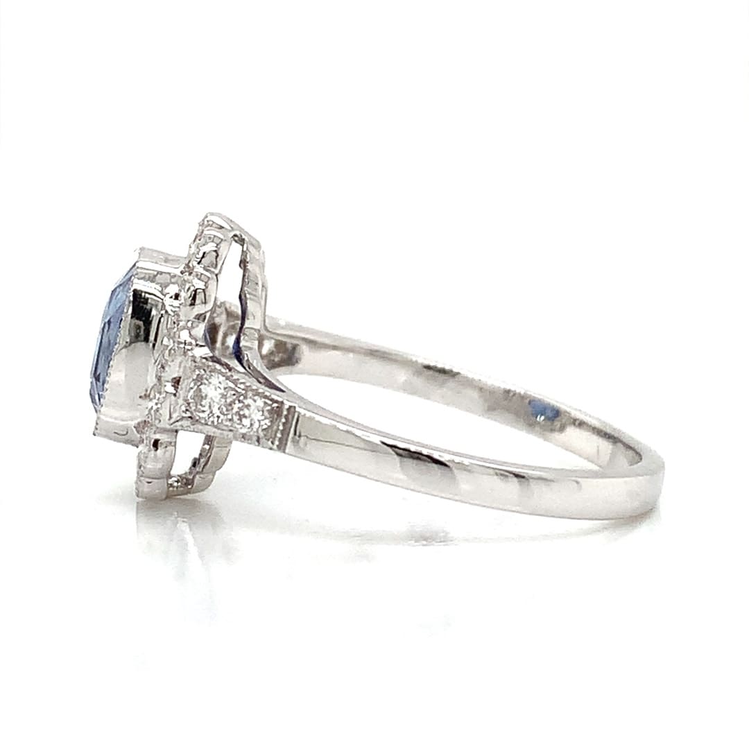 1.70ct Sapphire & Diamond Cluster Ring