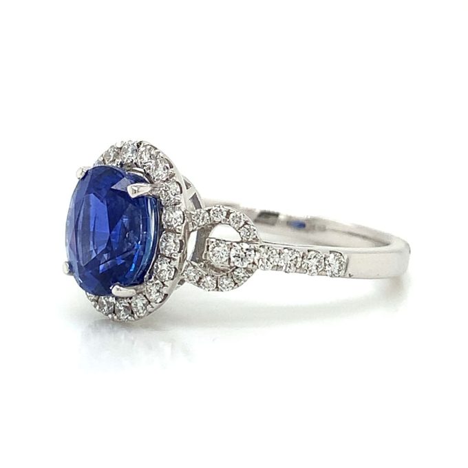 2.38ct Sapphire and Diamond Pave Dress Ring