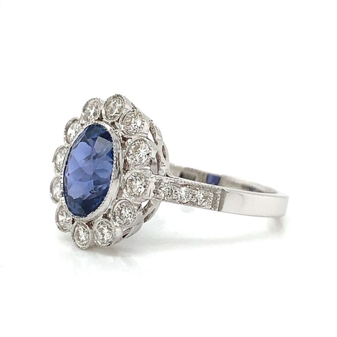 Handmade 2.00ct Sapphire & Diamond Ring