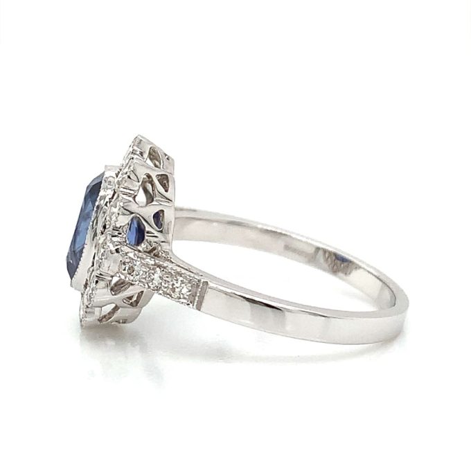 Handmade 2.00ct Sapphire & Diamond Ring