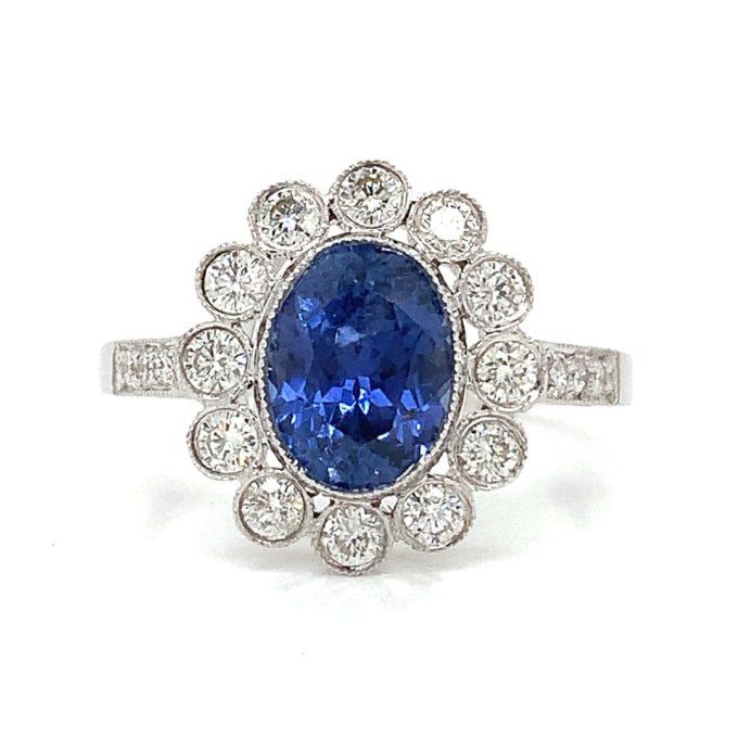 Handmade 2.00ct Sapphire & Diamond Ring