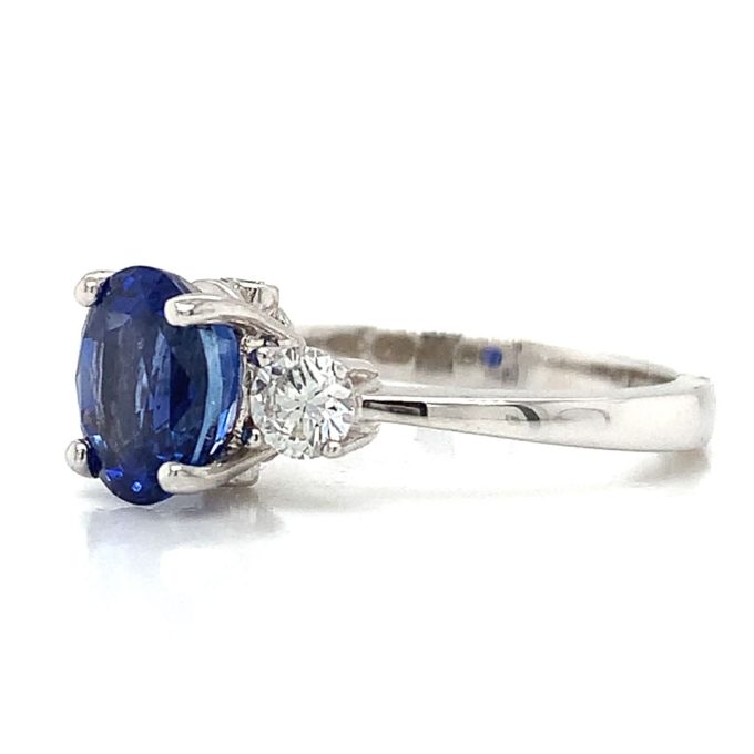 2.01ct Sapphire and Diamond Three Stone Ring
