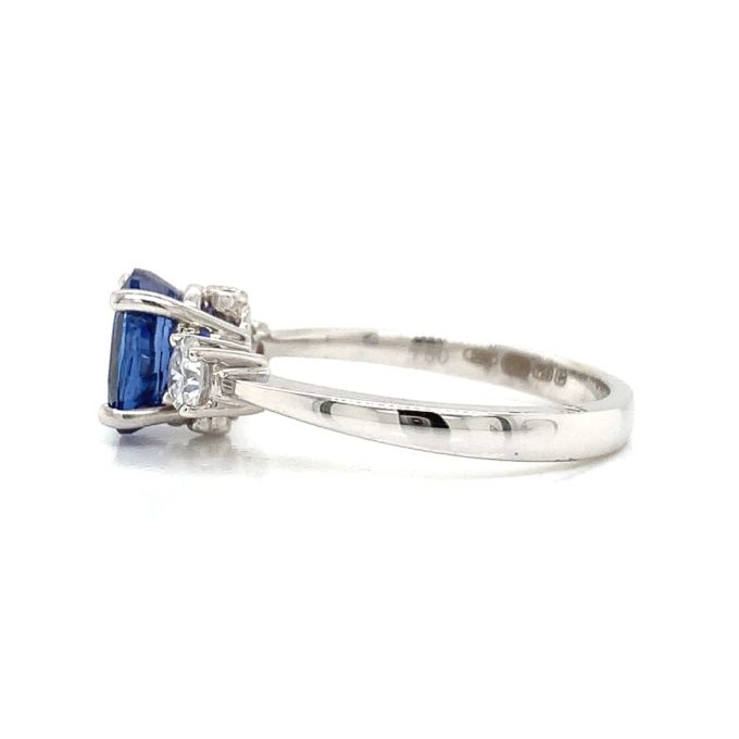 2.01ct Sapphire and Diamond Three Stone Ring