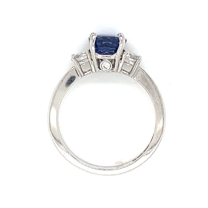 2.01ct Sapphire and Diamond Three Stone Ring