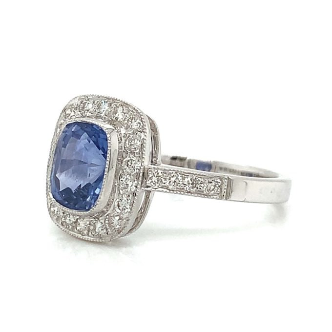 1.78ct Sapphire and Diamond Pave Ring