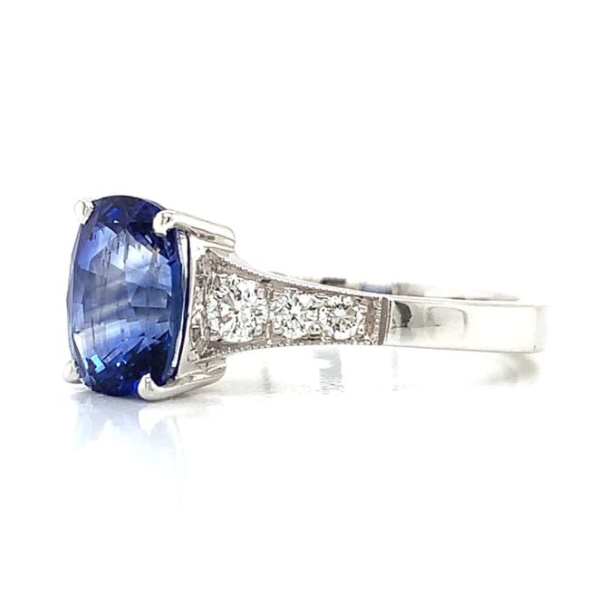 2.32ct Oval Sapphire and Diamond Pave Ring