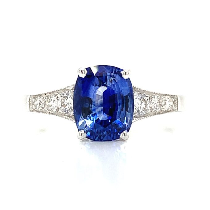 2.32ct Oval Sapphire and Diamond Pave Ring