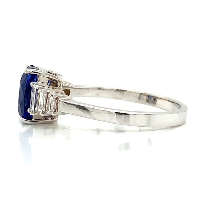 2.13ct Sapphire Deco Style Stepped Ring