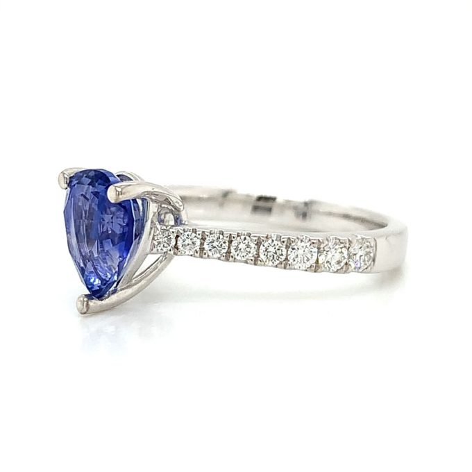2.05ct Pear Cut Sapphire and Diamond Ring