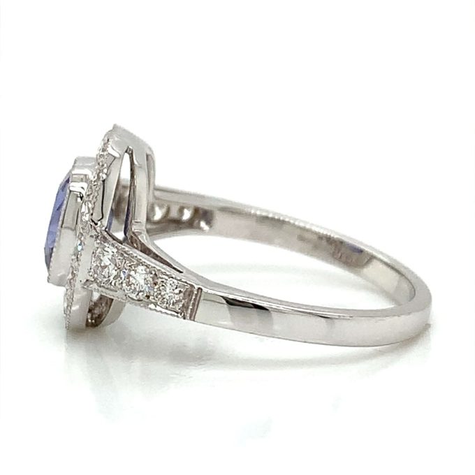 1.26ct Sapphire and Diamond Pave Ring